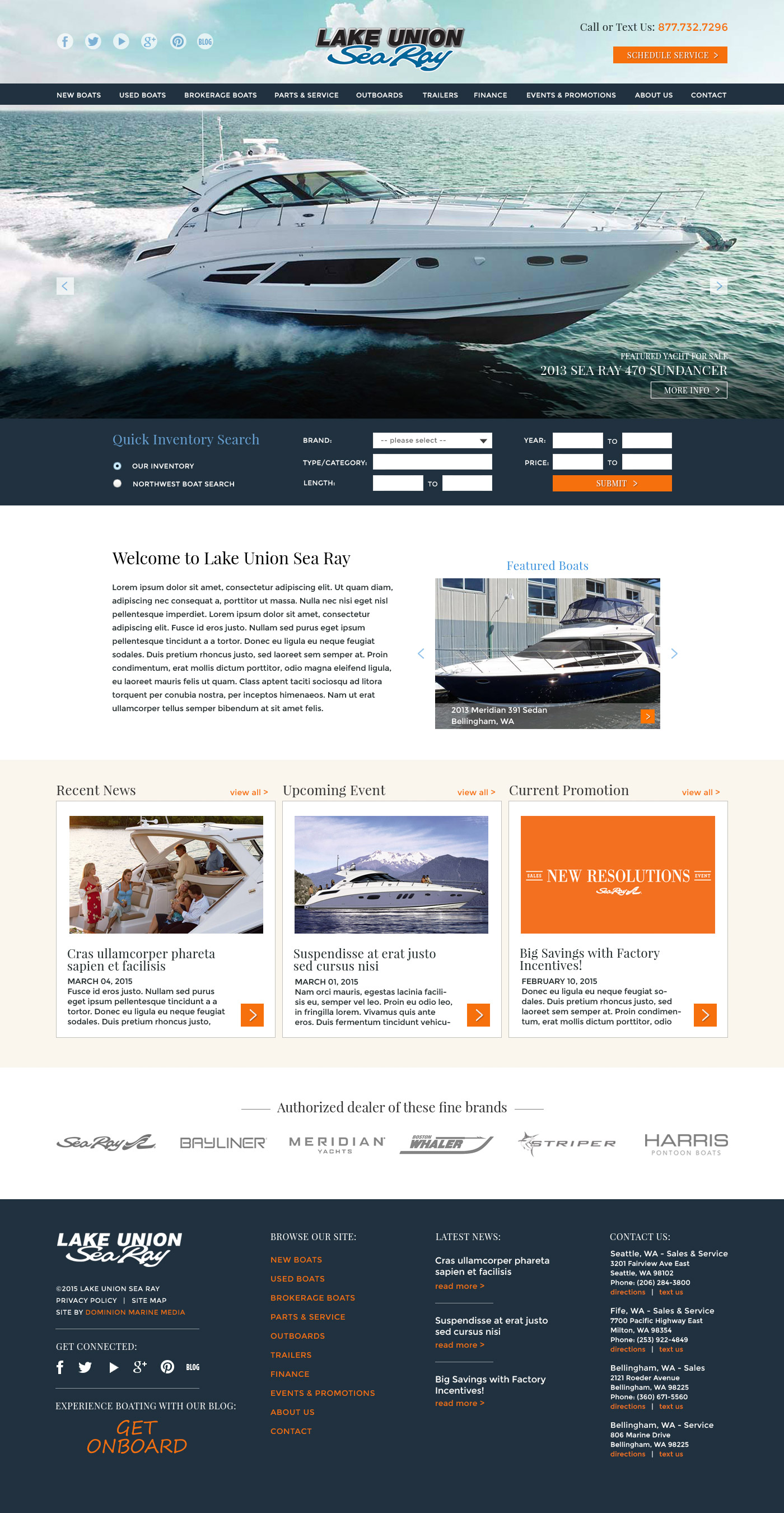 Lake Union Sea Ray web site