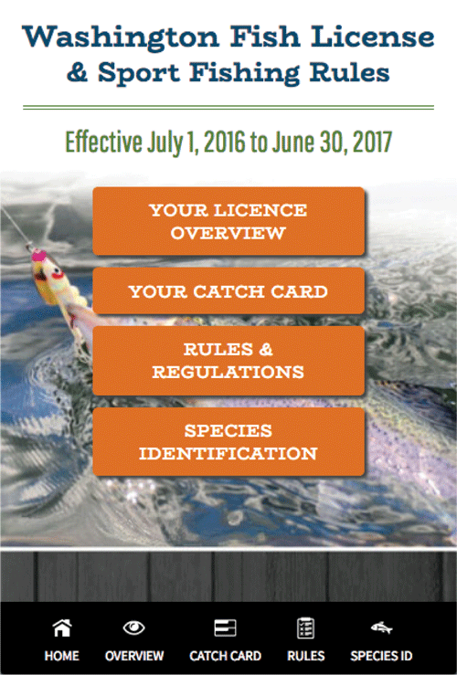 Washington Department of Fish & Wildlife responsive website