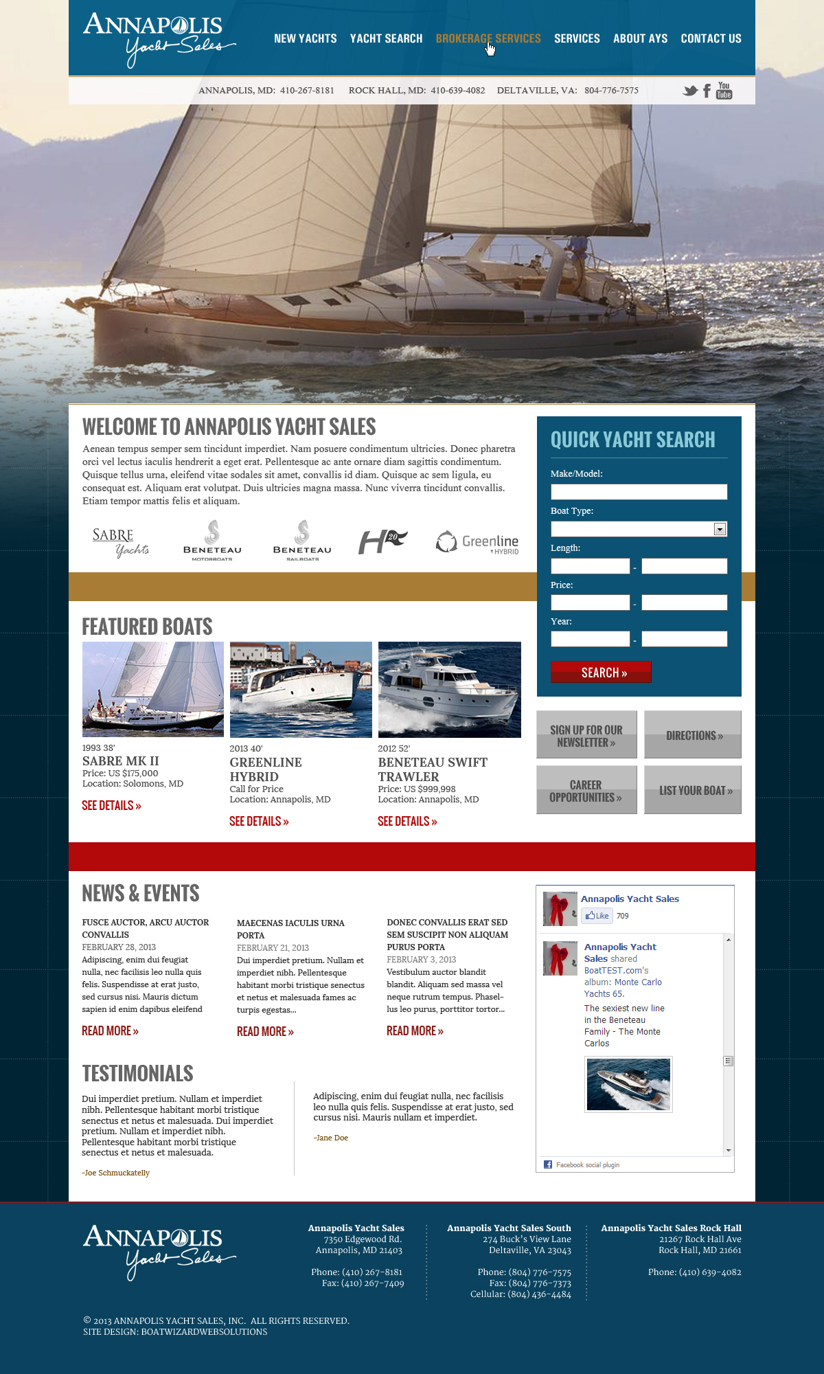 Annapolis Yacht Sales web site