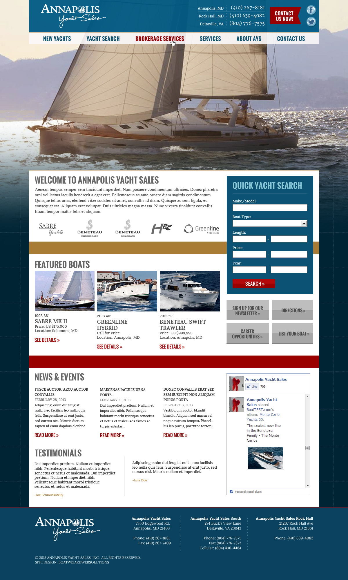 Annapolis Yacht Sales web site