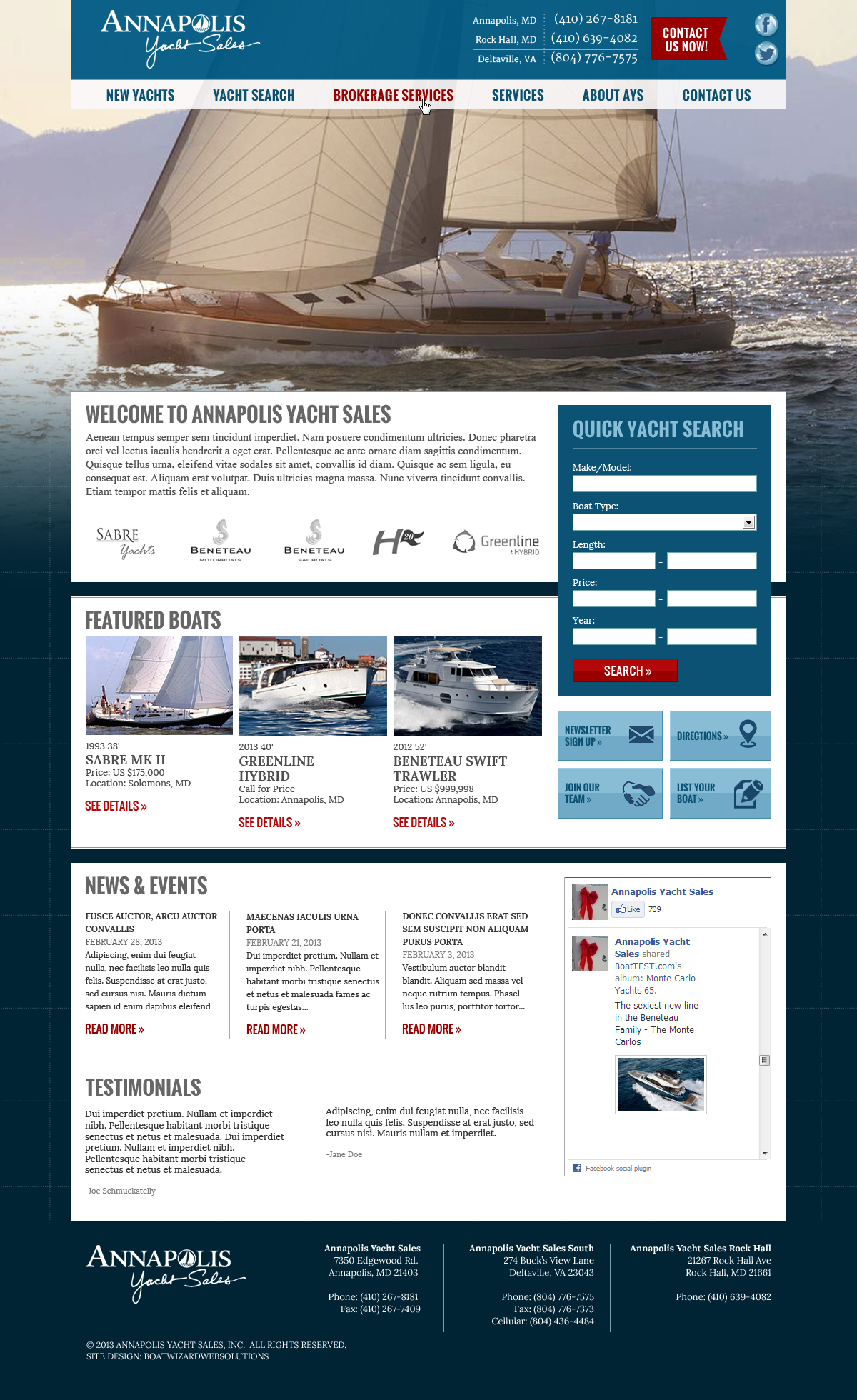 Annapolis Yacht Sales web site