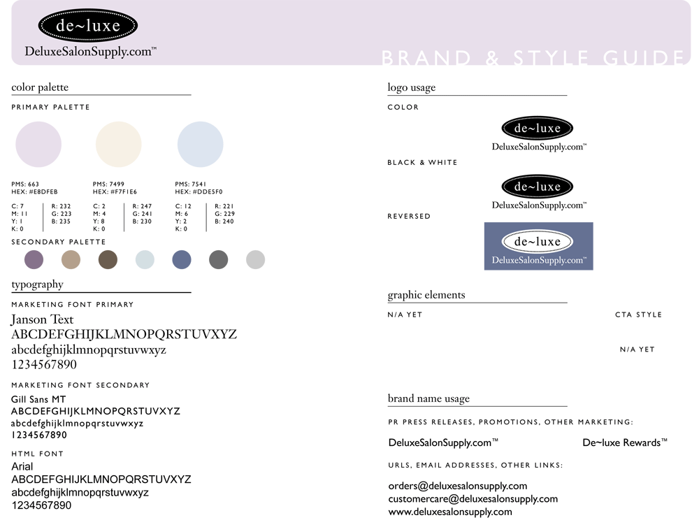 deluxe salon supply style guide