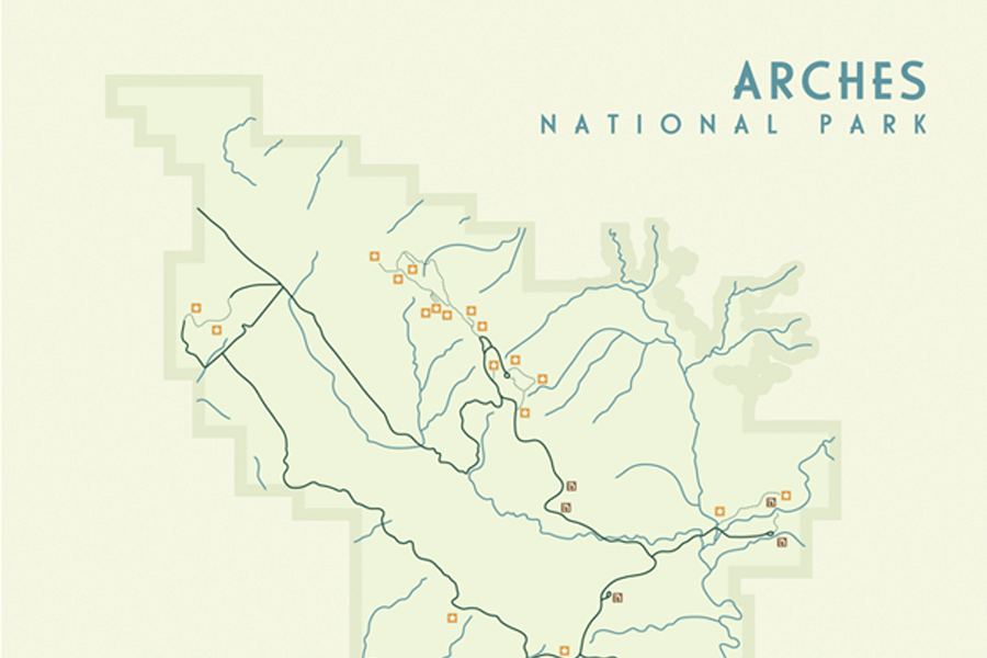 National Park stylized maps